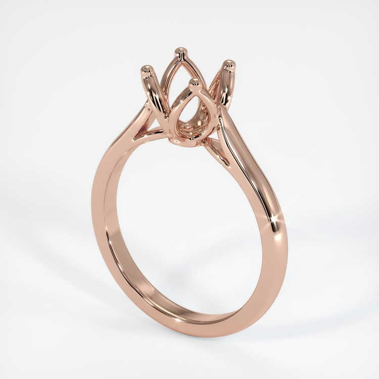 14K Rose Gold Floral Ring Setting
