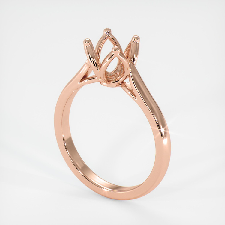 14K Rose Gold Floral Ring Setting