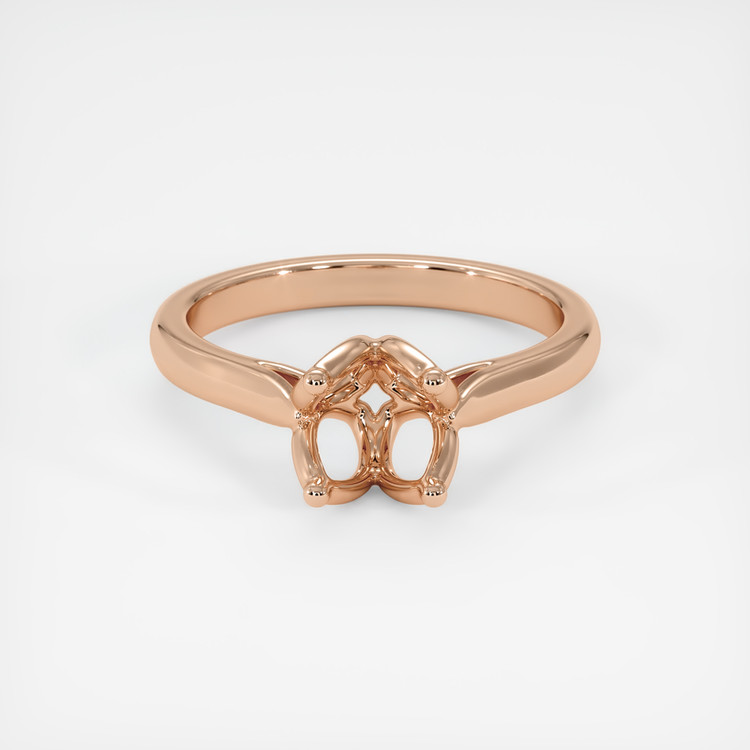 14K Rose Gold Floral Ring Setting