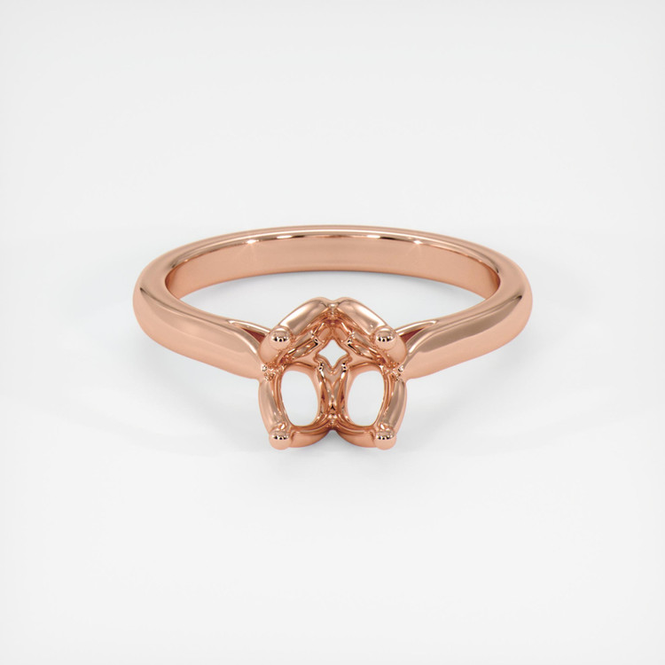 14K Rose Gold Floral Ring Setting