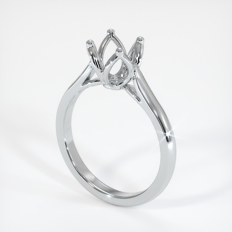 18K White Gold Floral Ring Setting