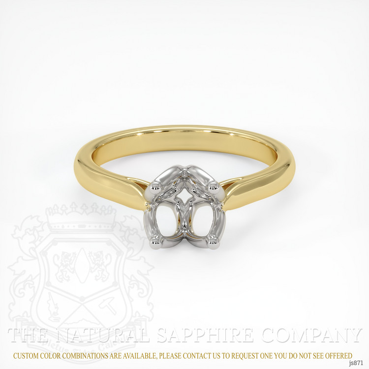 14K White & Yellow Floral Ring Setting