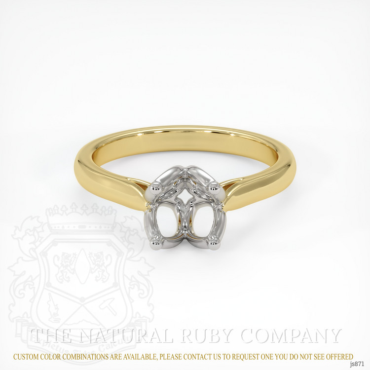 14K White & Yellow Floral Ring Setting