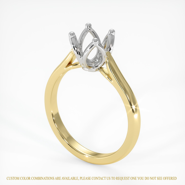 18K White & Yellow Floral Ring Setting