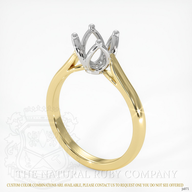 18K White & Yellow Floral Ring Setting