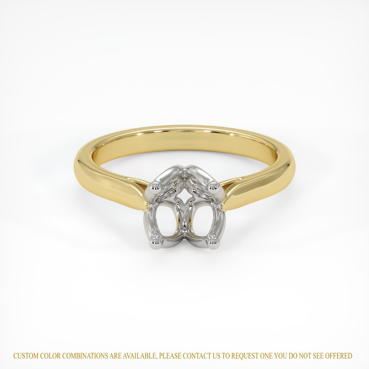18K White & Yellow Floral Ring Setting