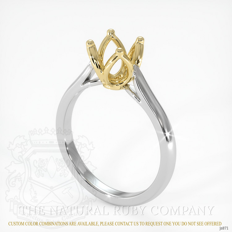 14K Yellow & White Floral Ring Setting