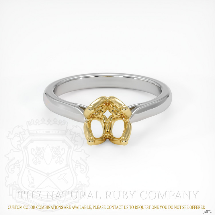14K Yellow & White Floral Ring Setting