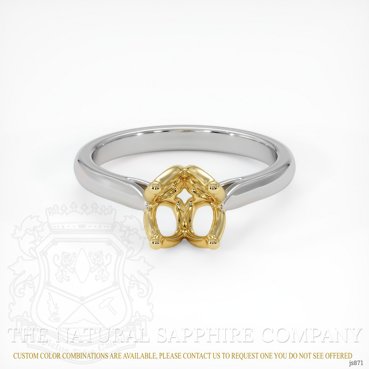 14K Yellow & White Floral Ring Setting