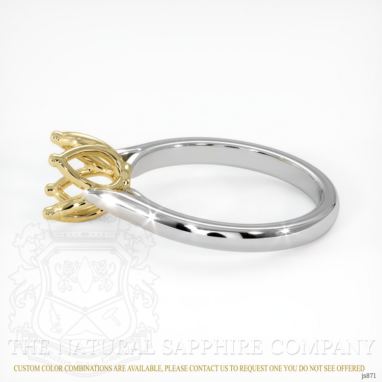 14K Yellow & White Floral Ring Setting