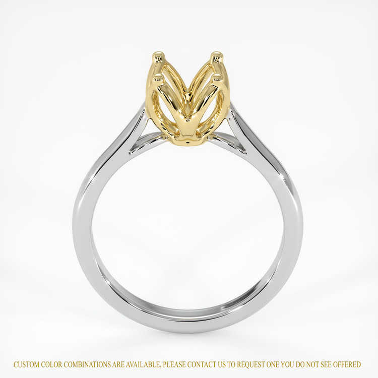 14K Yellow & White Floral Ring Setting