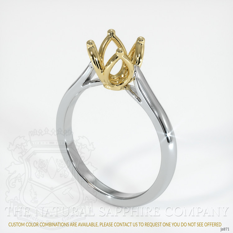 18K Yellow & White Floral Ring Setting