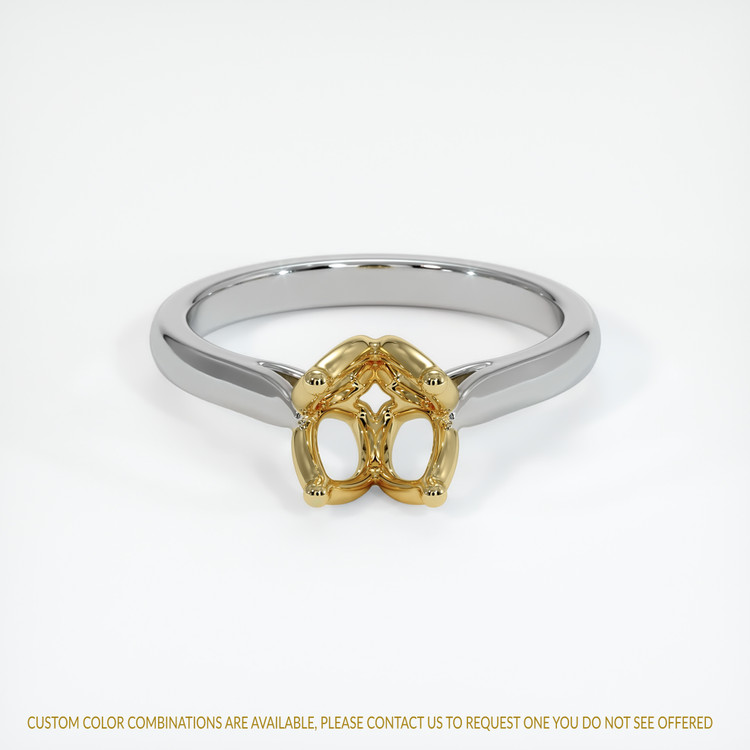 18K Yellow & White Floral Ring Setting