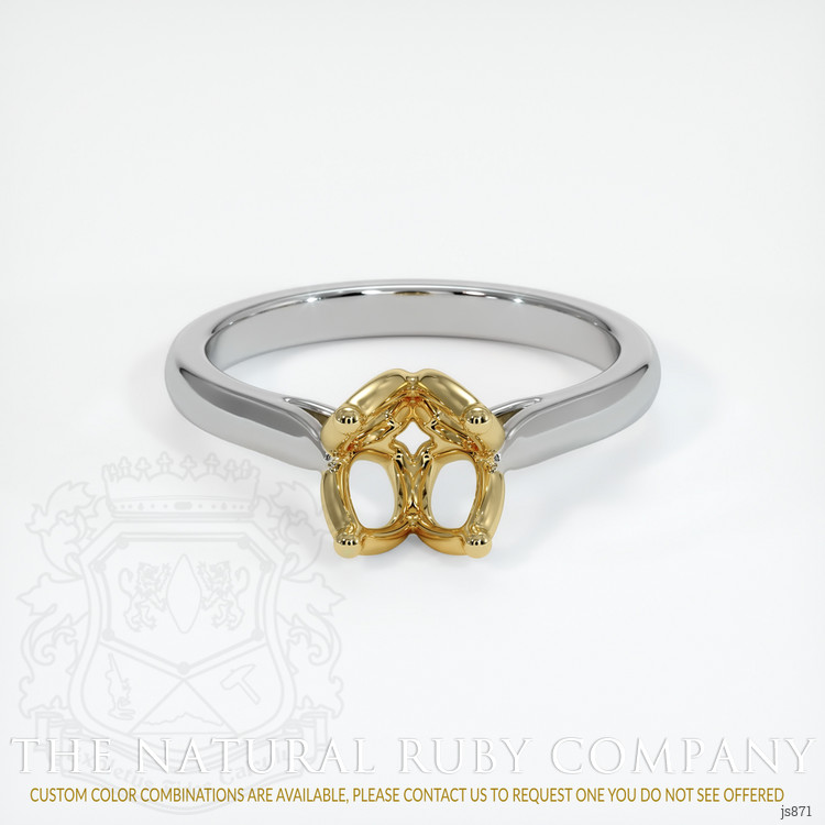 18K Yellow & White Floral Ring Setting