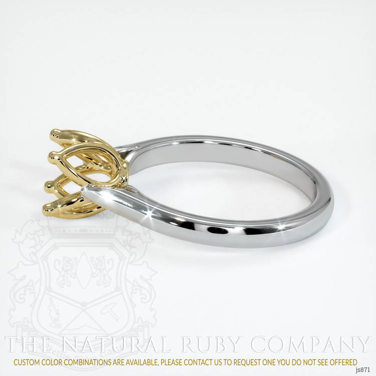 18K Yellow & White Floral Ring Setting