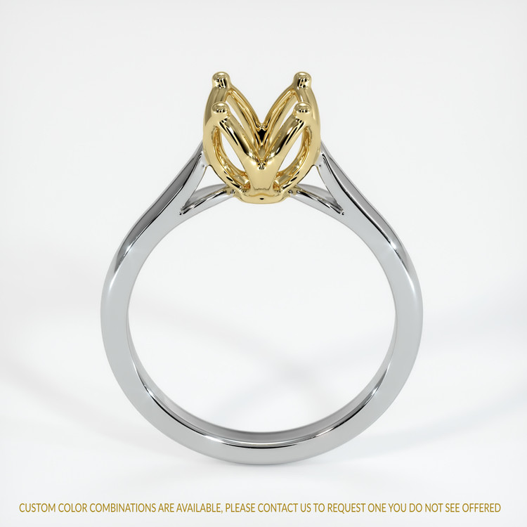 18K Yellow & White Floral Ring Setting