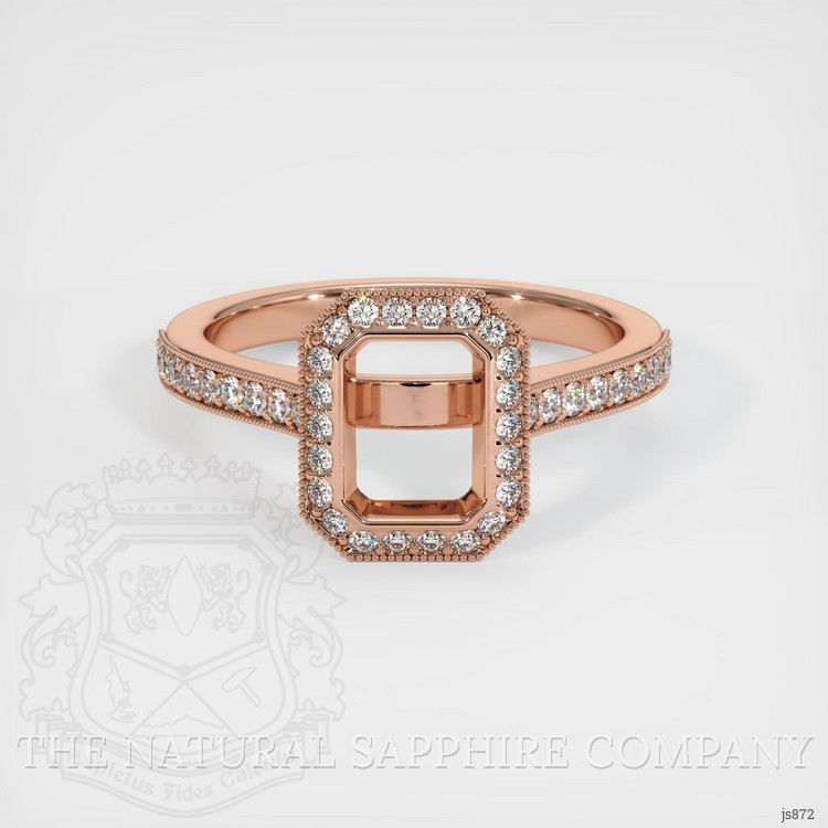 14K Rose Gold Pave Ring Setting