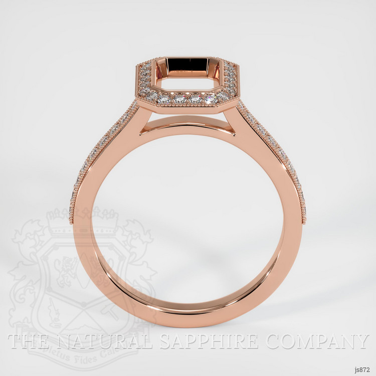 14K Rose Gold Pave Ring Setting