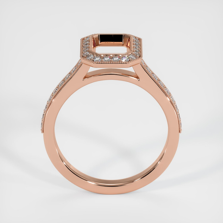 14K Rose Gold Pave Ring Setting
