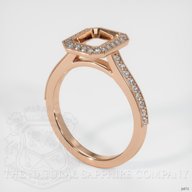 18K Rose Gold Pave Ring Setting