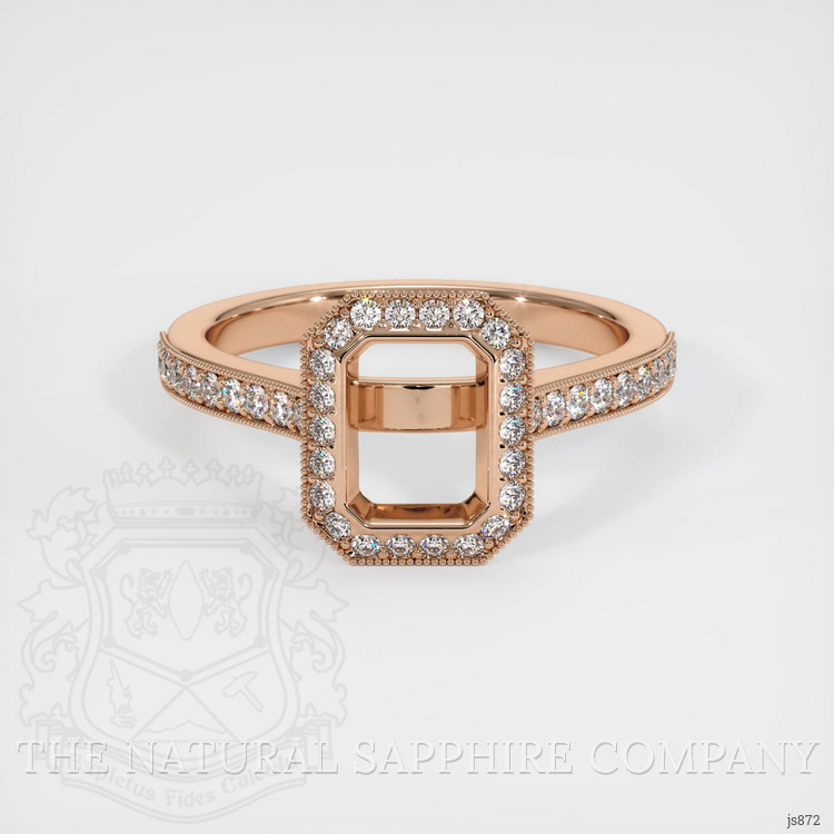 18K Rose Gold Pave Ring Setting