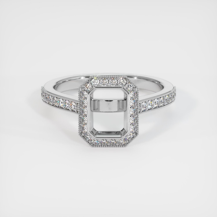 10K White Gold Pave Ring Setting