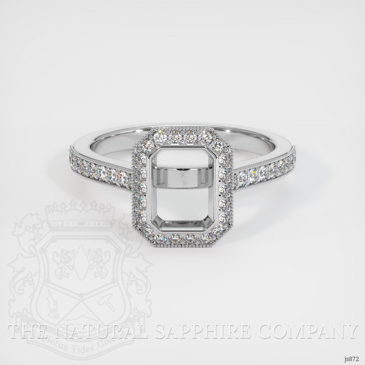 14K White Gold Pave Ring Setting