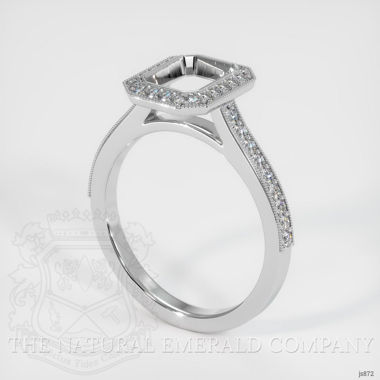 18K White Gold Pave Ring Setting