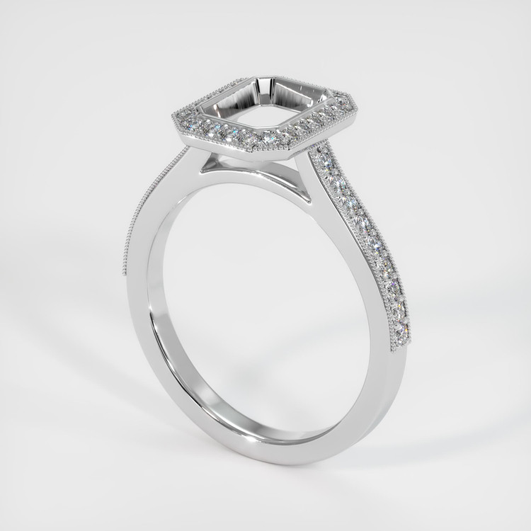 18K White Gold Pave Ring Setting
