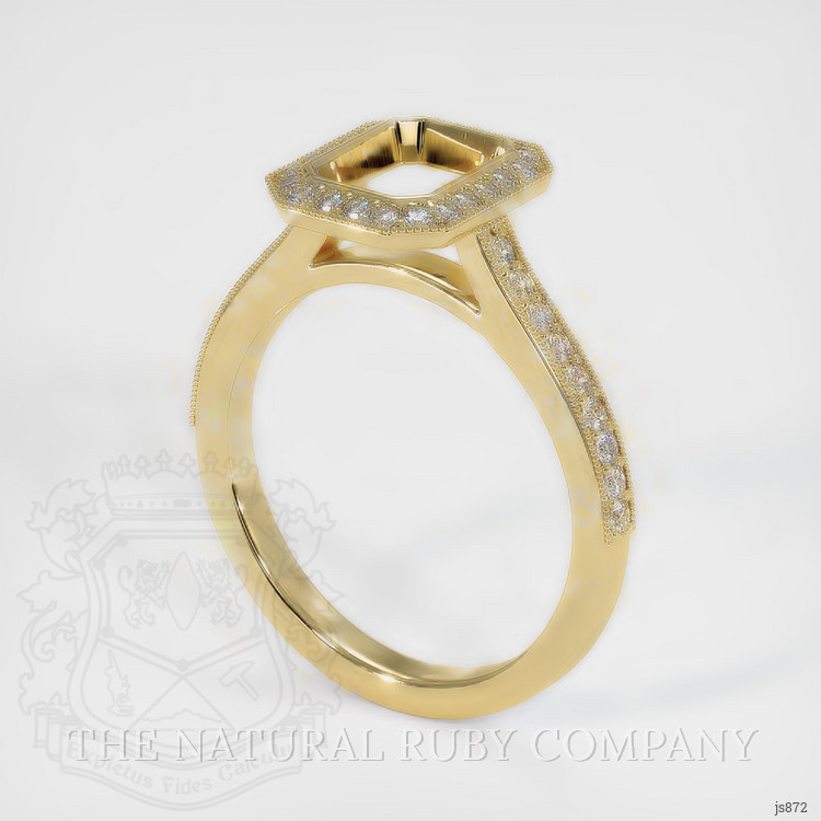 14K Yellow Gold Pave Ring Setting
