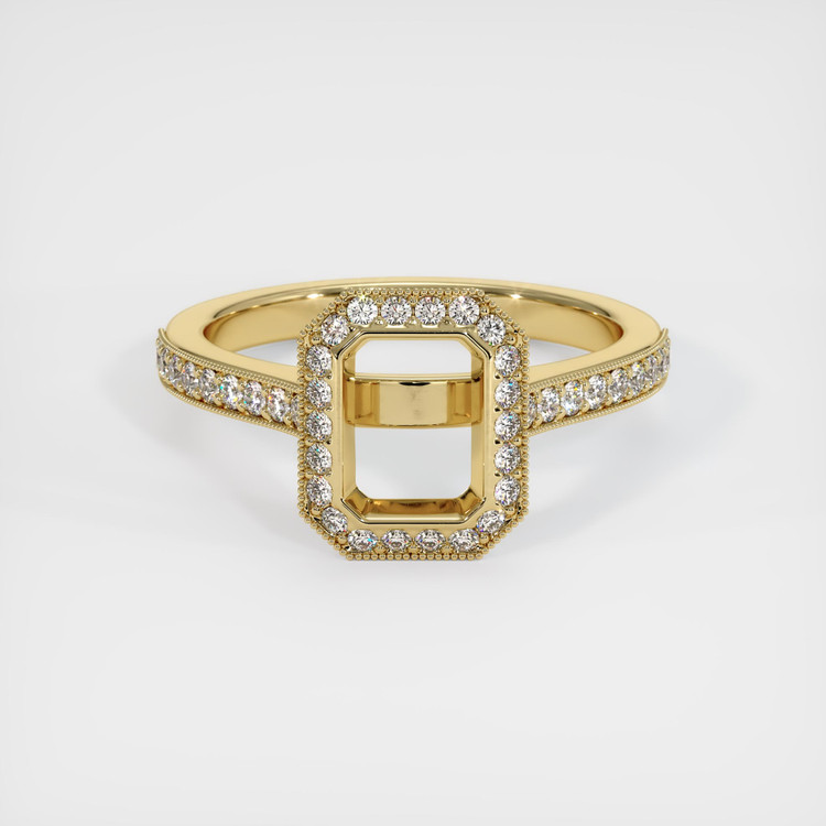 14K Yellow Gold Pave Ring Setting