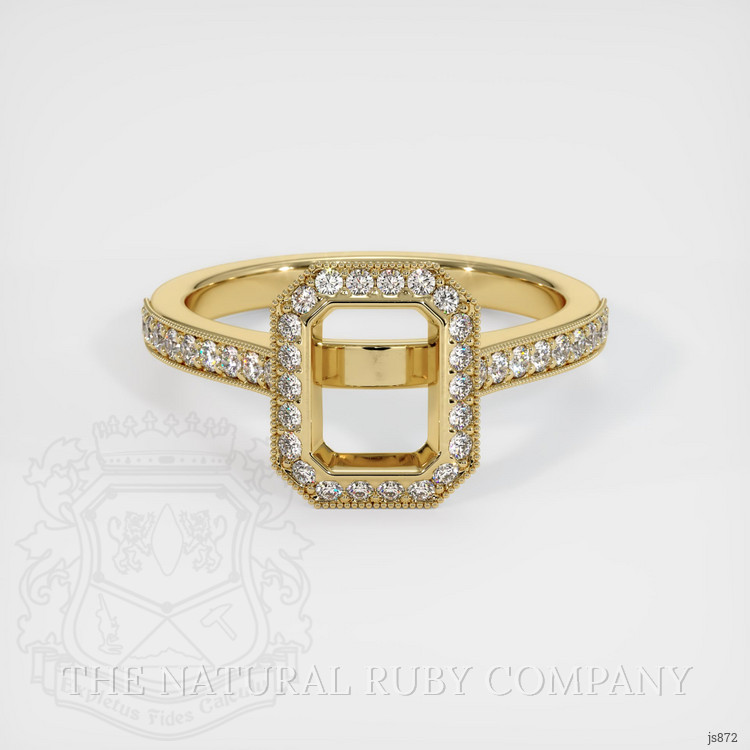 14K Yellow Gold Pave Ring Setting
