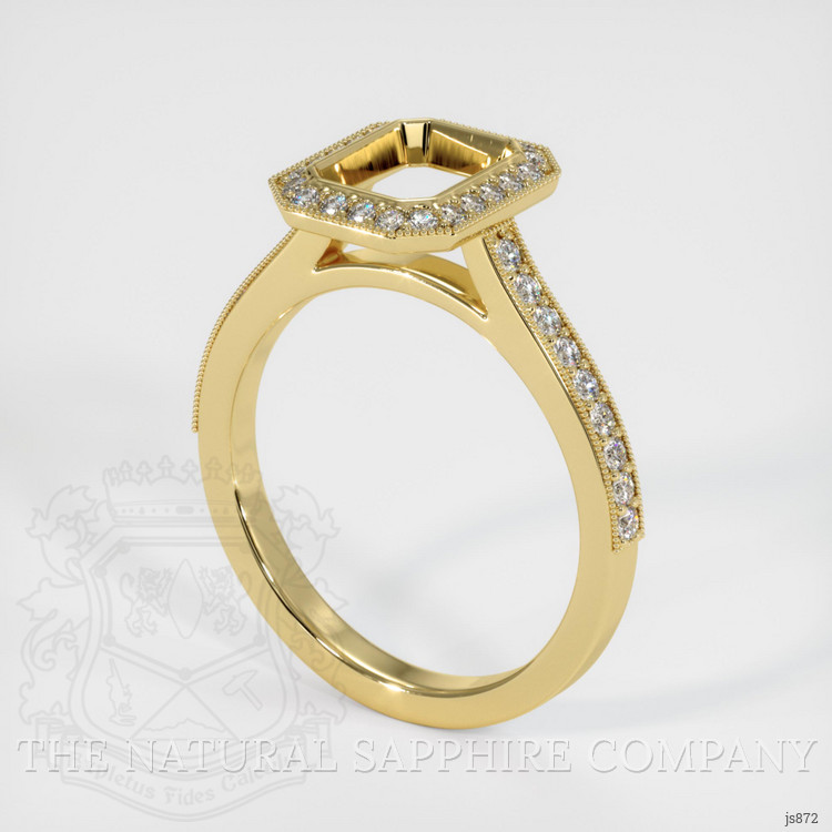 18K Yellow Gold Pave Ring Setting