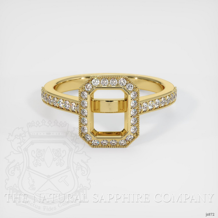 18K Yellow Gold Pave Ring Setting