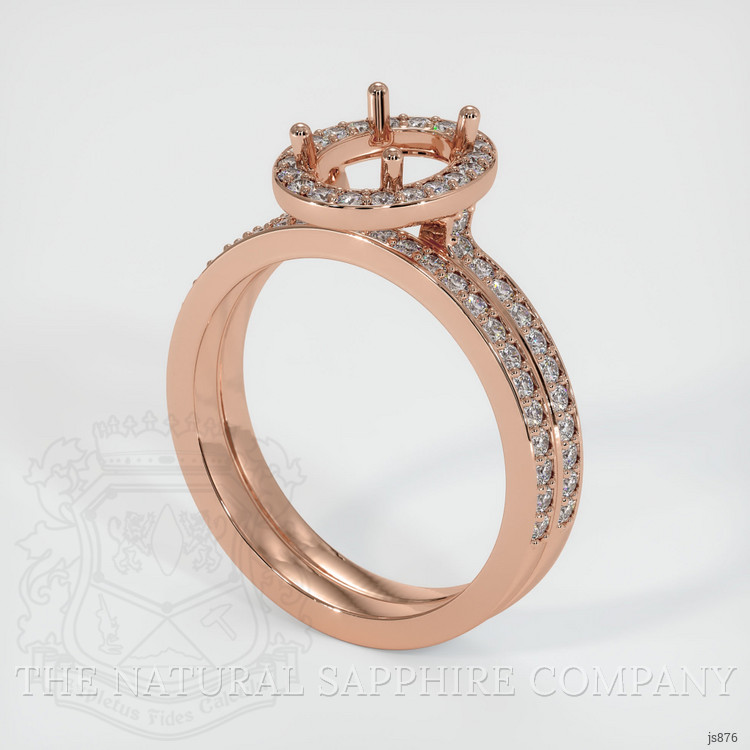 14K Rose Gold Pave Ring Setting