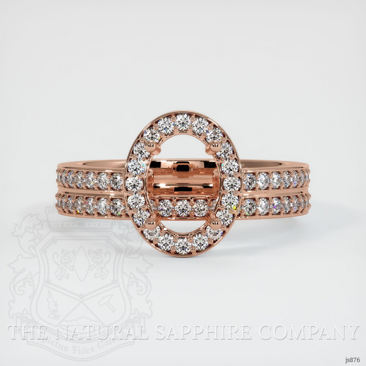 14K Rose Gold Pave Ring Setting