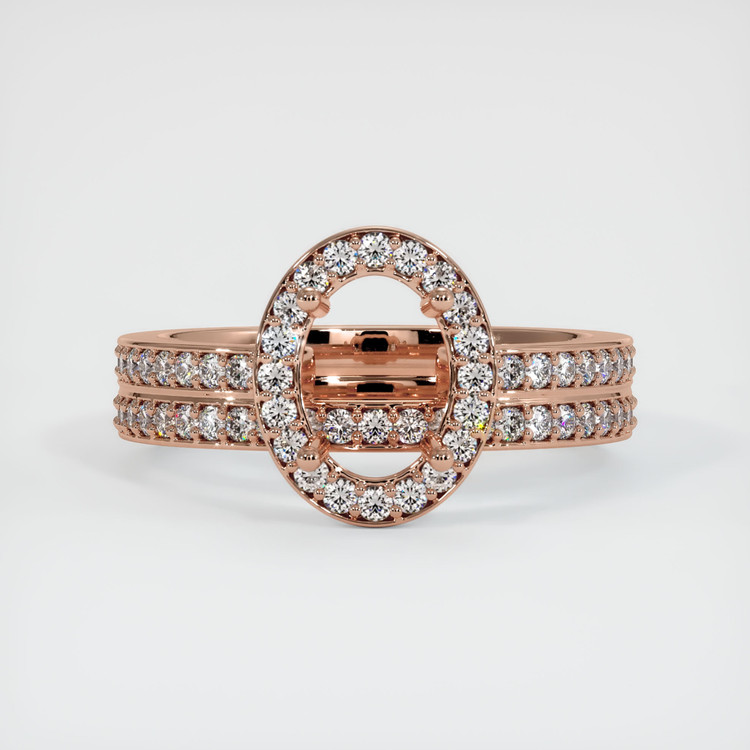 14K Rose Gold Pave Ring Setting