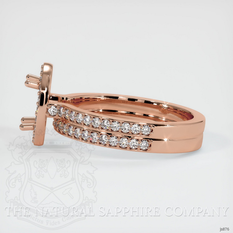 14K Rose Gold Pave Ring Setting