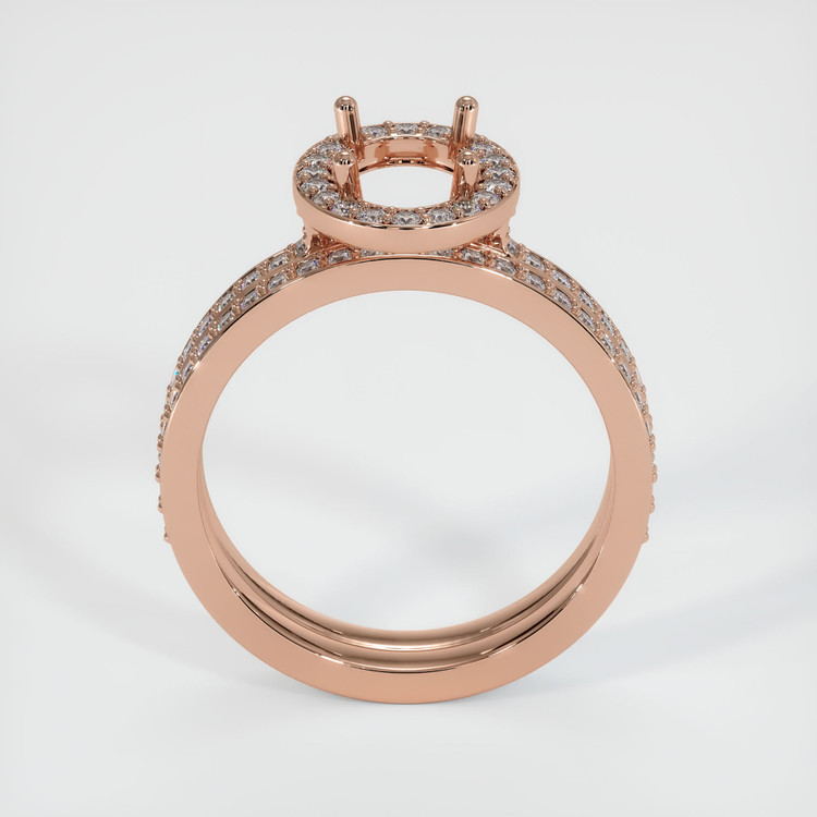 14K Rose Gold Pave Ring Setting