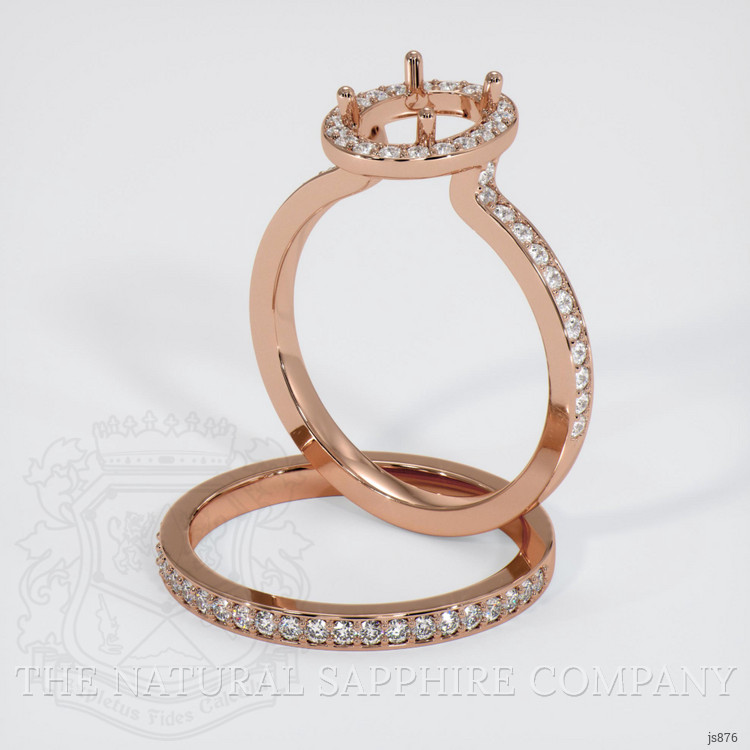14K Rose Gold Pave Ring Setting