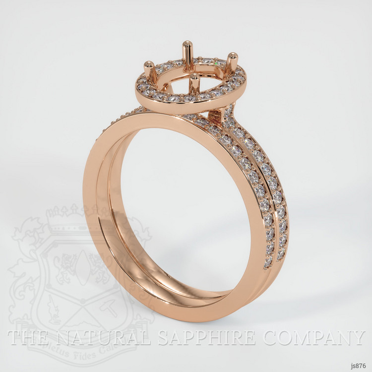 18K Rose Gold Pave Ring Setting