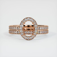 18K Rose Gold Pave Ring Setting Image