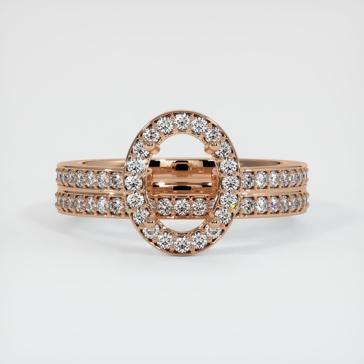 18K Rose Gold Pave Ring Setting