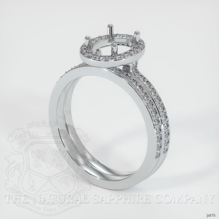 14K White Gold Pave Ring Setting