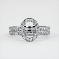 14K White Gold Pave Ring Setting Image