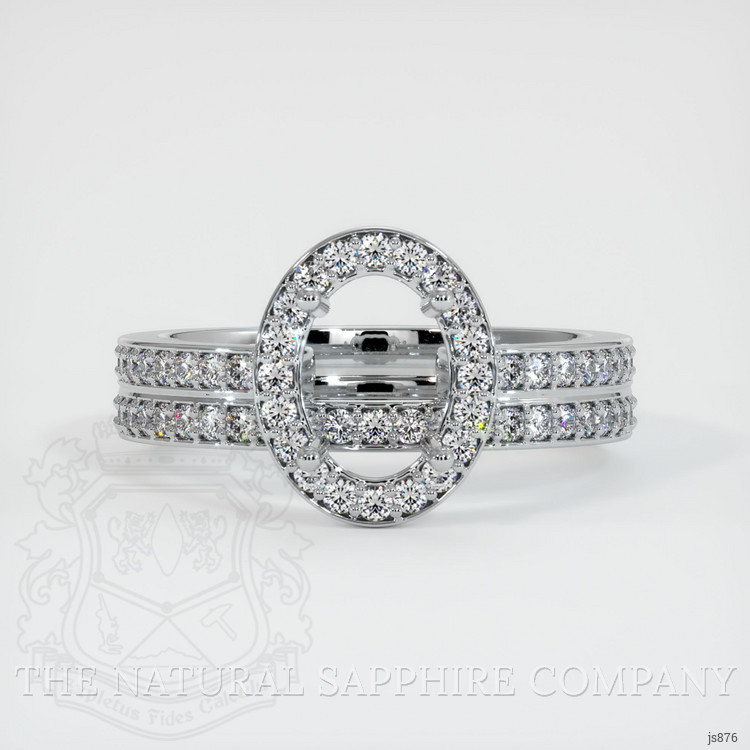 14K White Gold Pave Ring Setting