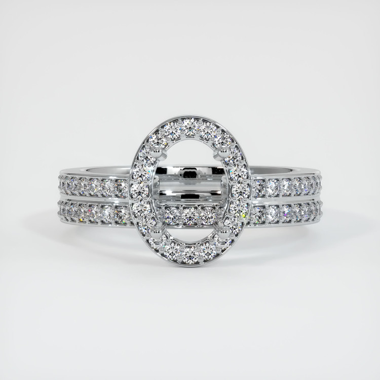 14K White Gold Pave Ring Setting