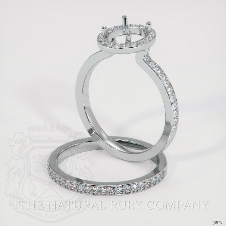 14K White Gold Pave Ring Setting