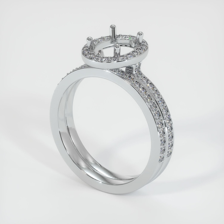 18K White Gold Pave Ring Setting