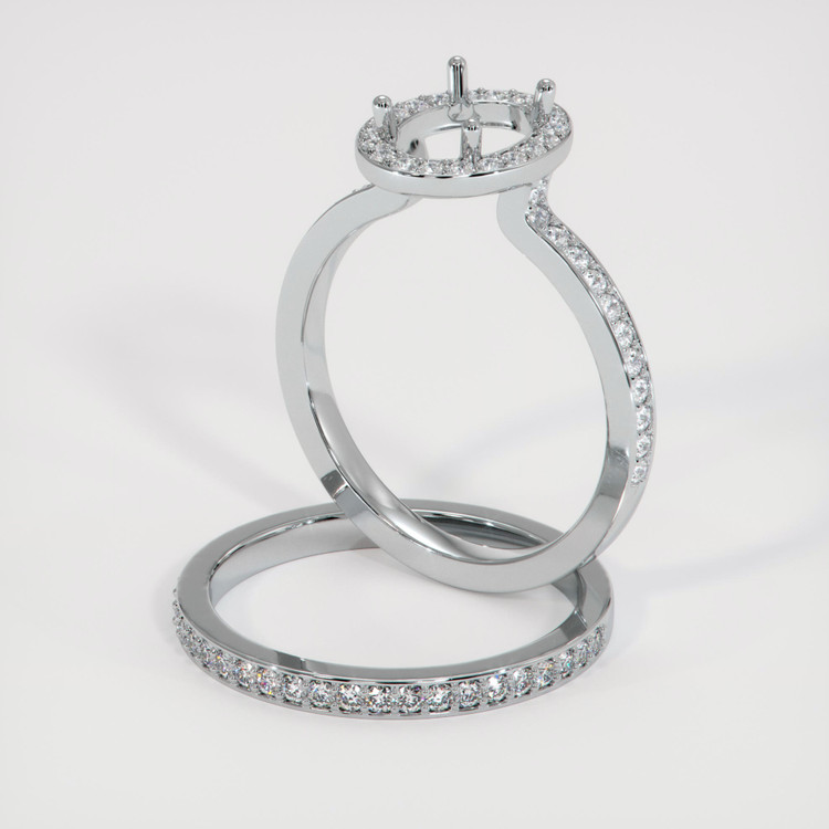 18K White Gold Pave Ring Setting